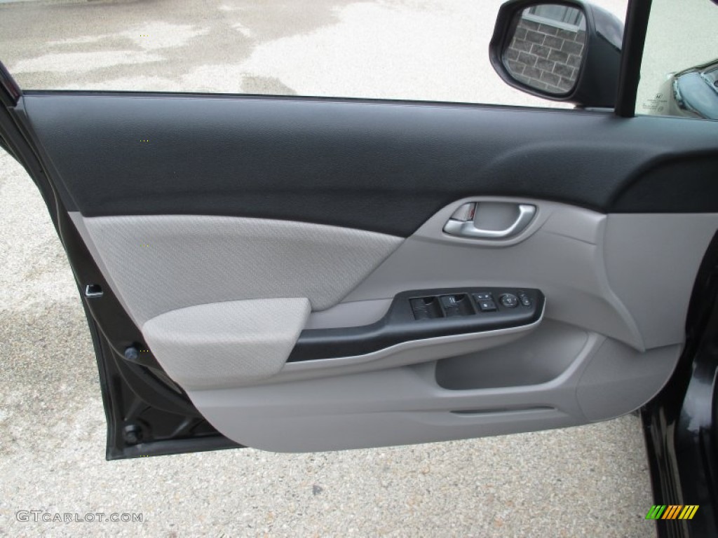 2013 Honda Civic LX Sedan Gray Door Panel Photo #102860862