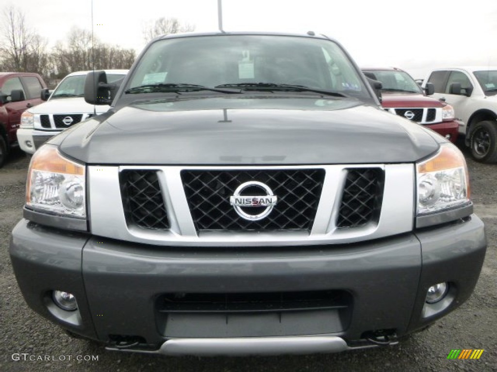 Gun Metallic 2015 Nissan Titan PRO-4X Crew Cab 4x4 Exterior Photo #102862748