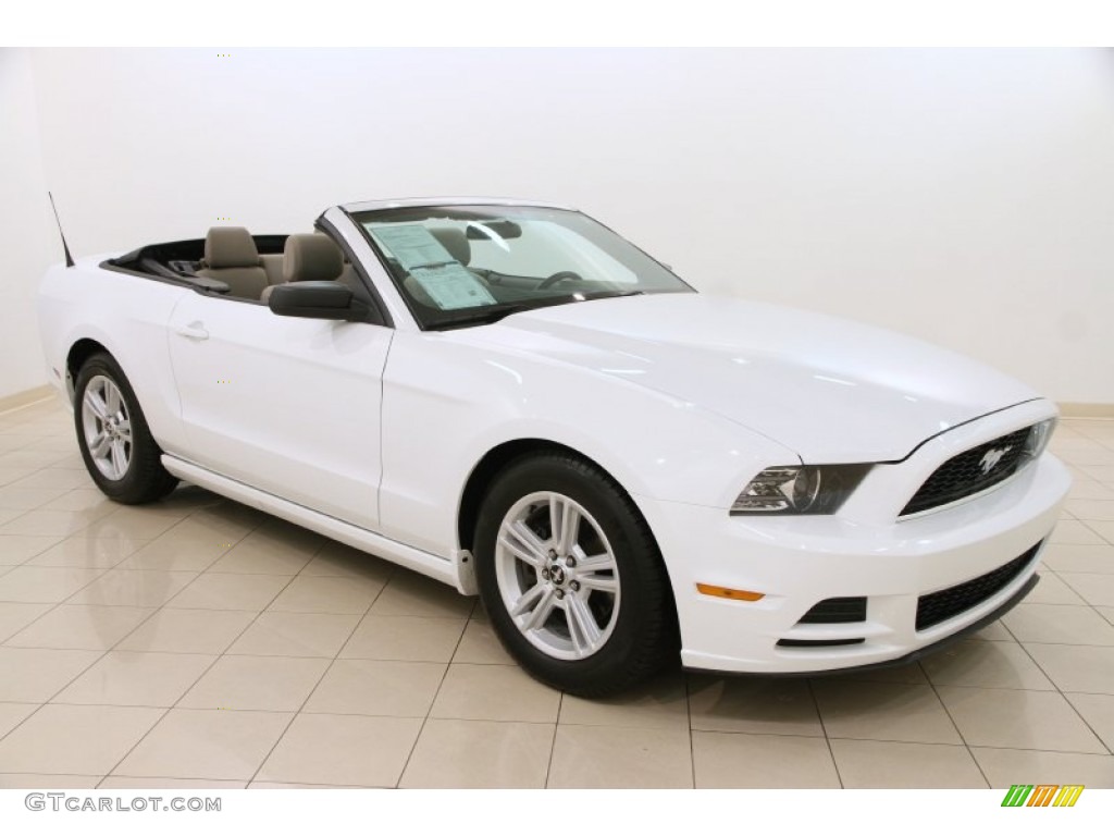 2014 Mustang V6 Convertible - Oxford White / Medium Stone photo #1