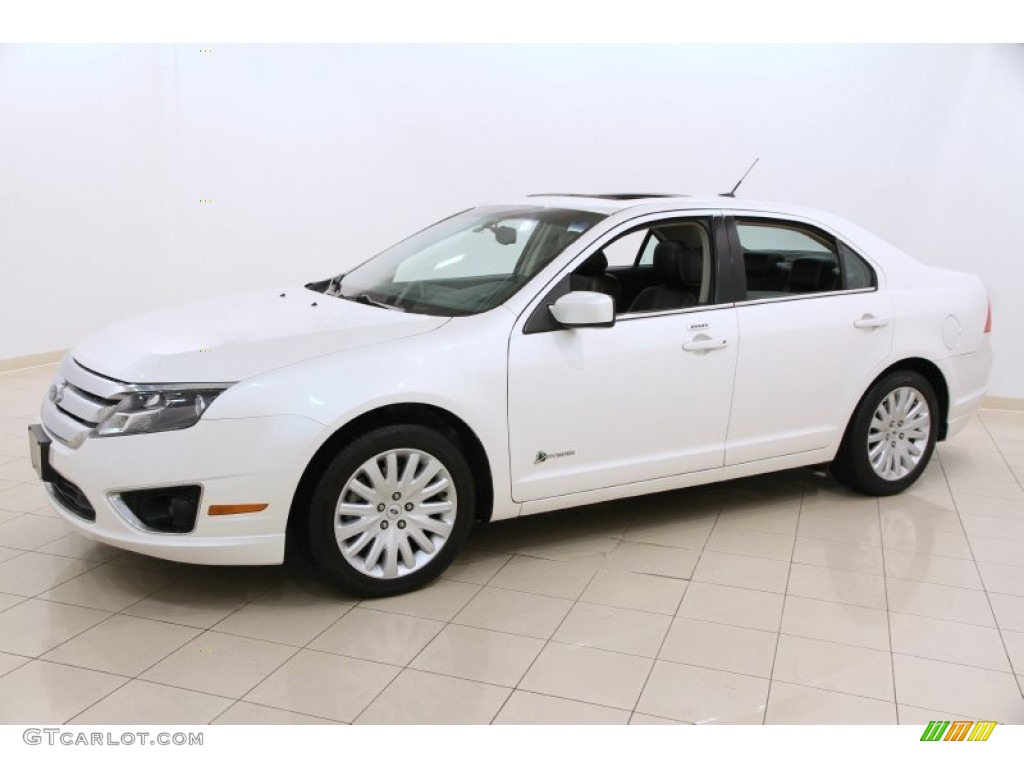 2010 Fusion Hybrid - White Platinum Tri-coat Metallic / Charcoal Black photo #3