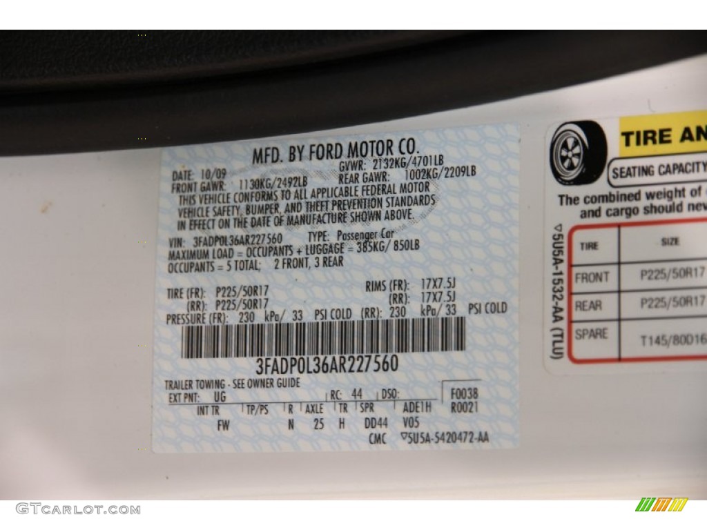 2010 Fusion Hybrid - White Platinum Tri-coat Metallic / Charcoal Black photo #18