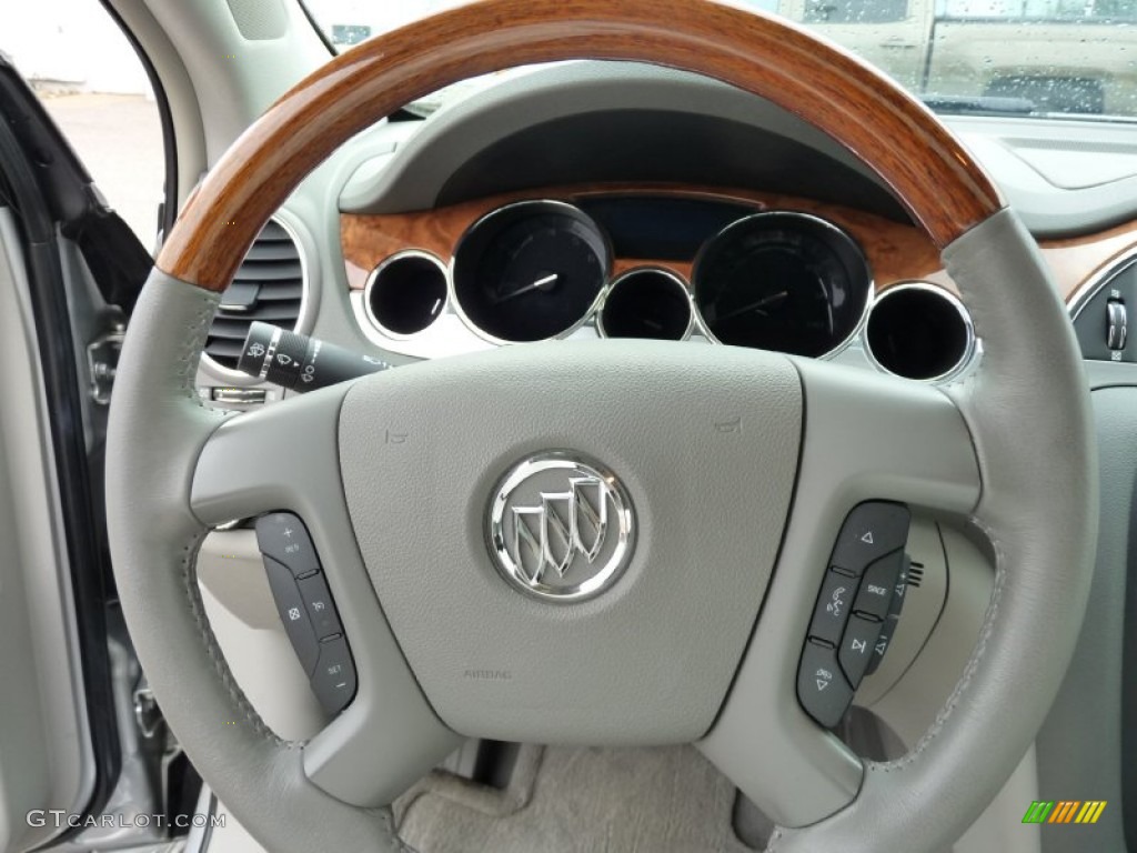 2010 Buick Enclave CXL AWD Titanium/Dark Titanium Steering Wheel Photo #102873651