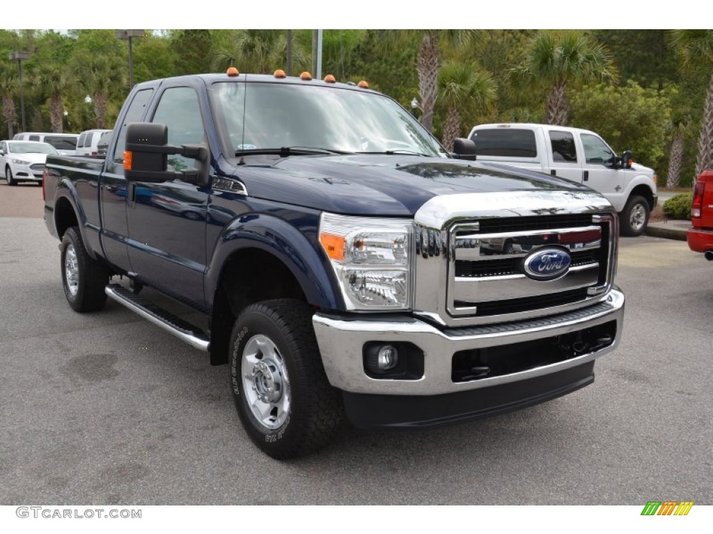 2012 F250 Super Duty XLT SuperCab 4x4 - Dark Blue Pearl Metallic / Steel photo #1