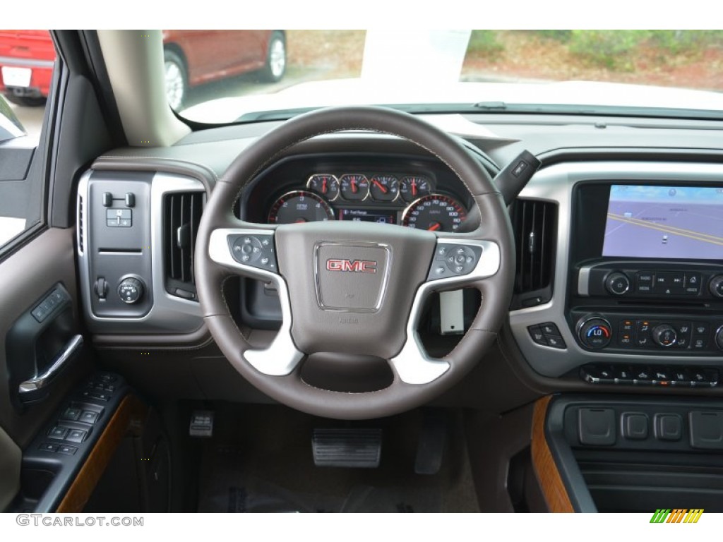 2015 GMC Sierra 1500 SLT Crew Cab Cocoa/Dune Dashboard Photo #102881013