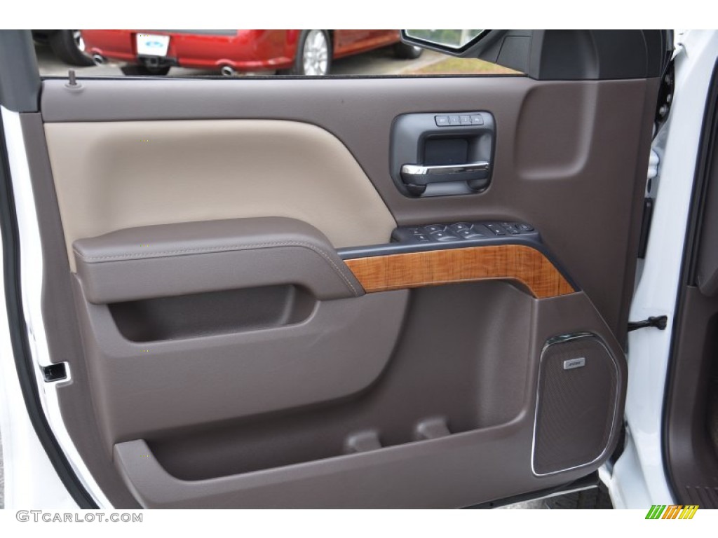 2015 GMC Sierra 1500 SLT Crew Cab Cocoa/Dune Door Panel Photo #102881064