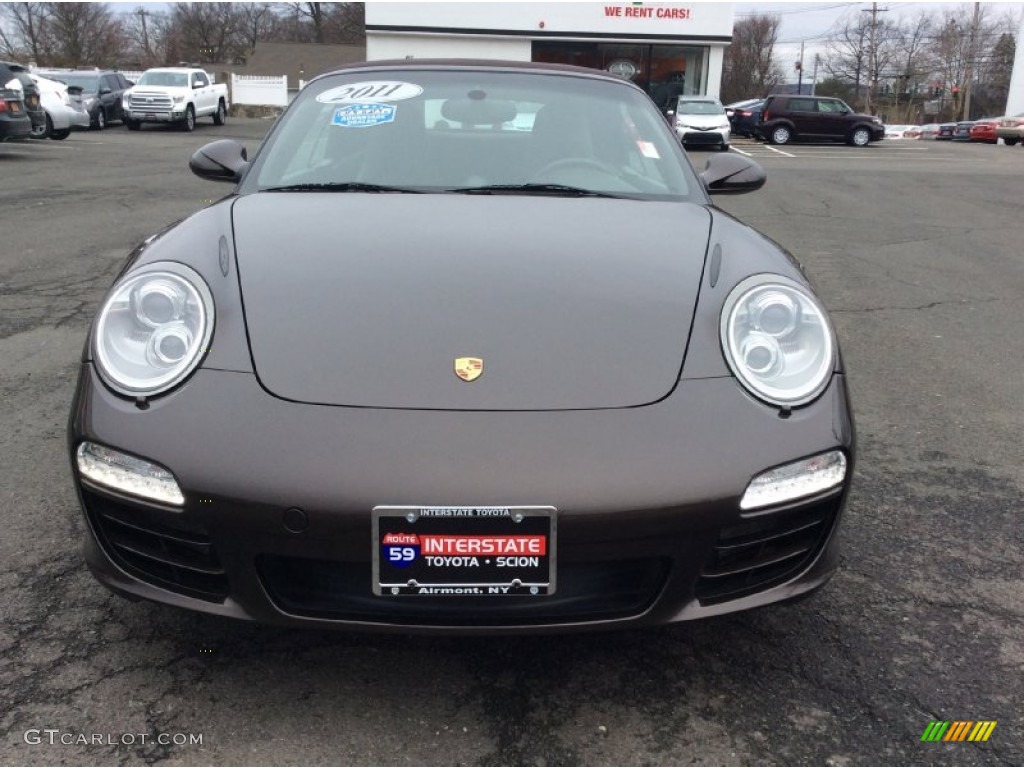 2011 911 Carrera 4S Cabriolet - Macadamia Metallic / Cocoa photo #3