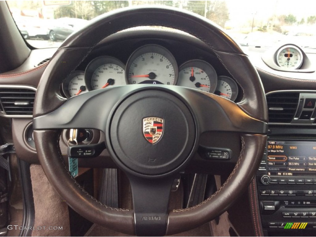 2011 911 Carrera 4S Cabriolet - Macadamia Metallic / Cocoa photo #14