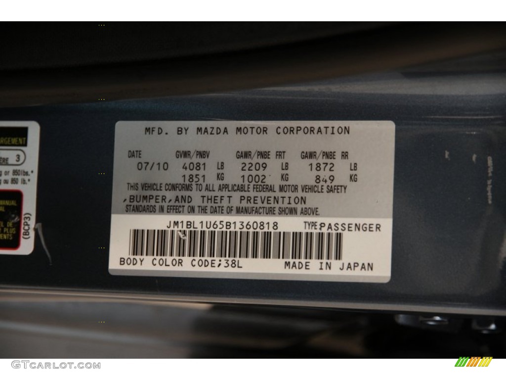 2011 Mazda MAZDA3 s Sport 4 Door Color Code Photos
