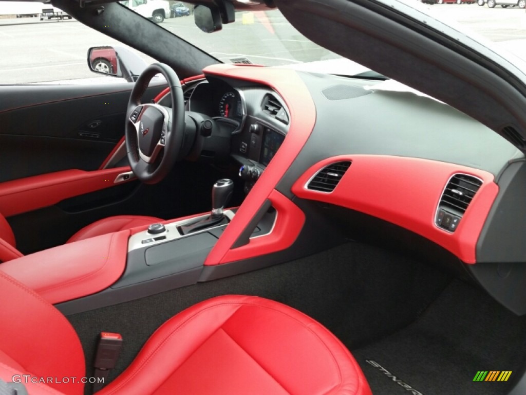 2015 Corvette Stingray Coupe Z51 - Arctic White / Adrenaline Red photo #6