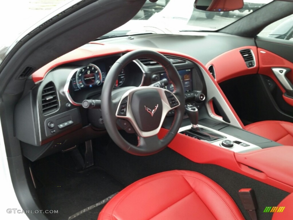 2015 Corvette Stingray Coupe Z51 - Arctic White / Adrenaline Red photo #12