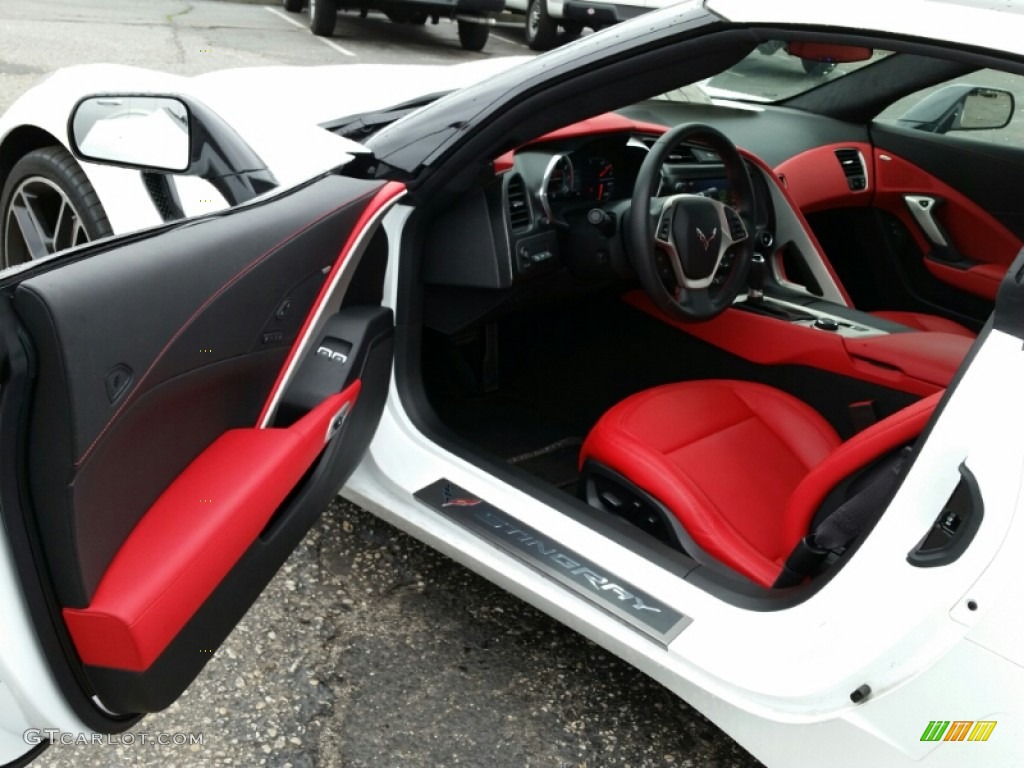 2015 Corvette Stingray Coupe Z51 - Arctic White / Adrenaline Red photo #15
