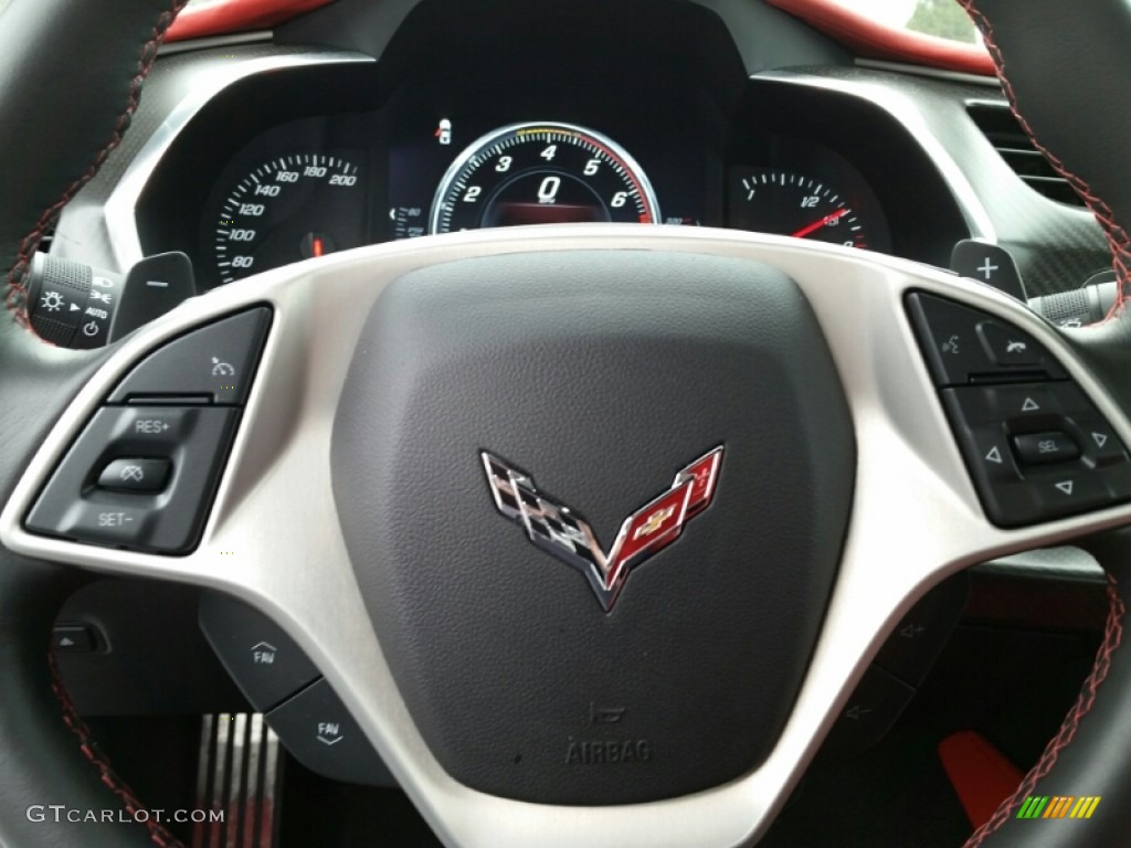 2015 Corvette Stingray Coupe Z51 - Arctic White / Adrenaline Red photo #20
