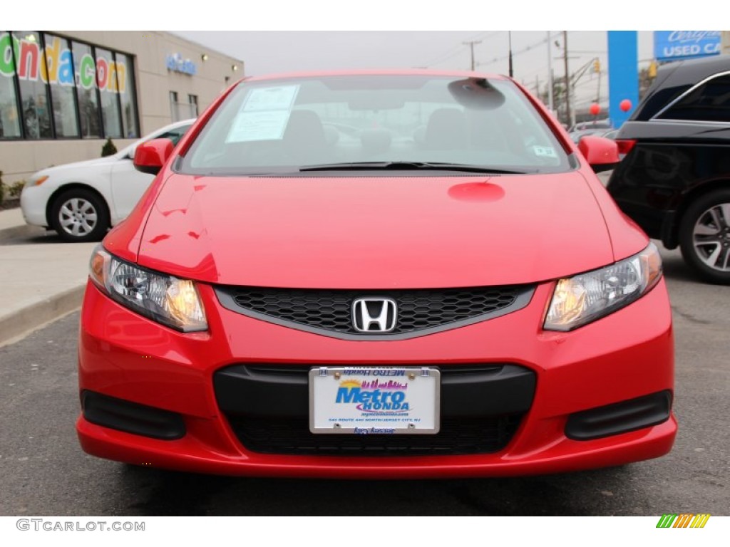 2012 Civic LX Coupe - Rallye Red / Gray photo #2