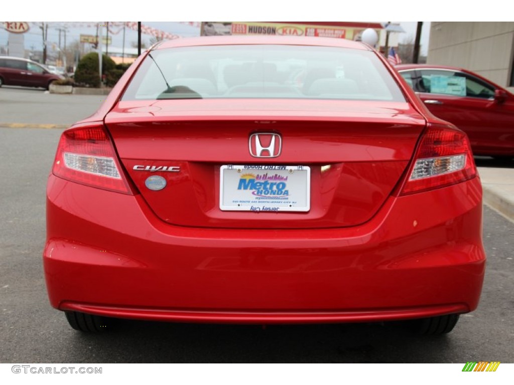 2012 Civic LX Coupe - Rallye Red / Gray photo #6