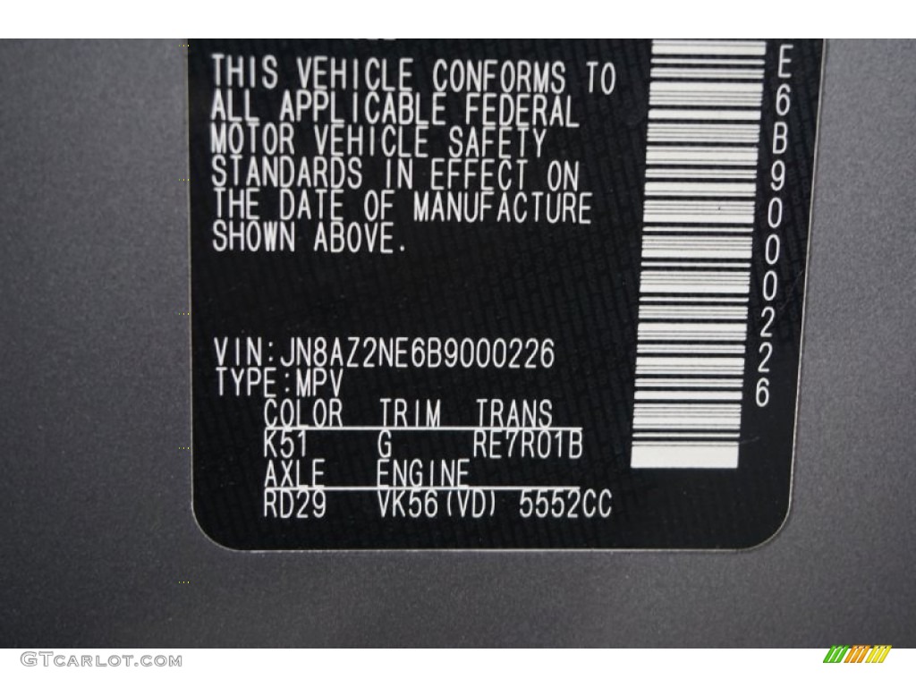 2011 QX 56 4WD - Platinum Graphite / Graphite photo #63