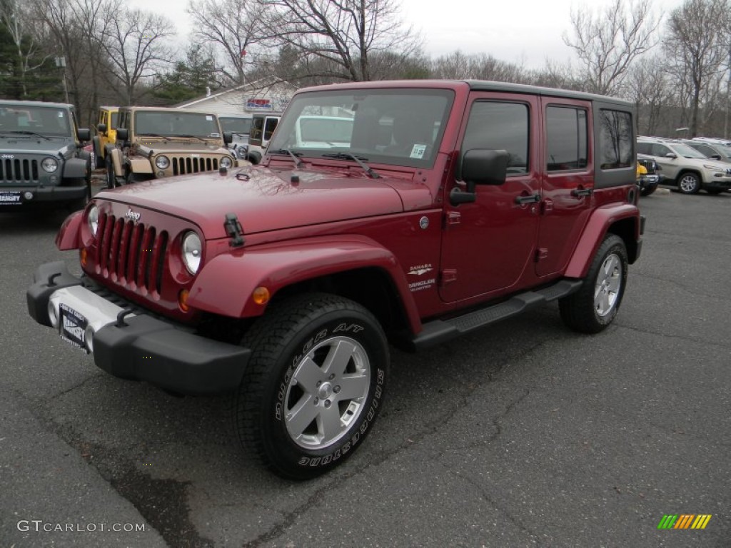 2011 Wrangler Unlimited Sahara 4x4 - Deep Cherry Red / Black/Dark Saddle photo #1