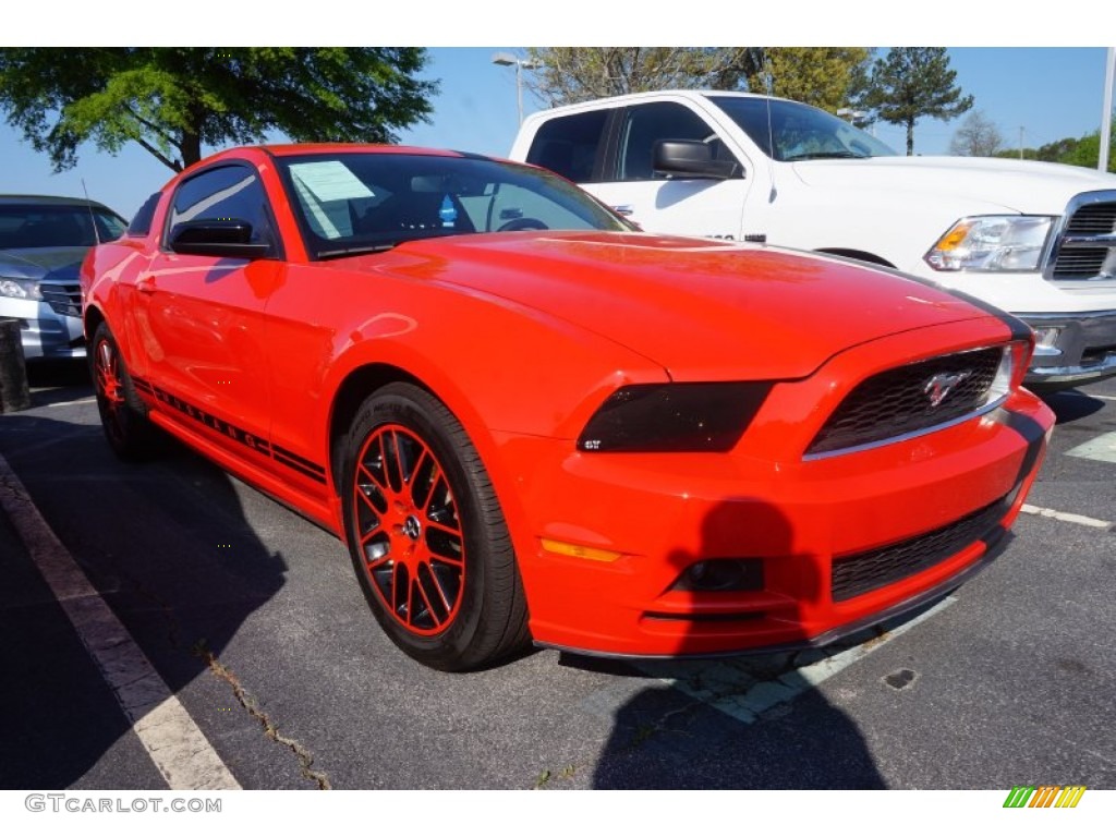 2014 Mustang V6 Premium Coupe - Race Red / Charcoal Black photo #4