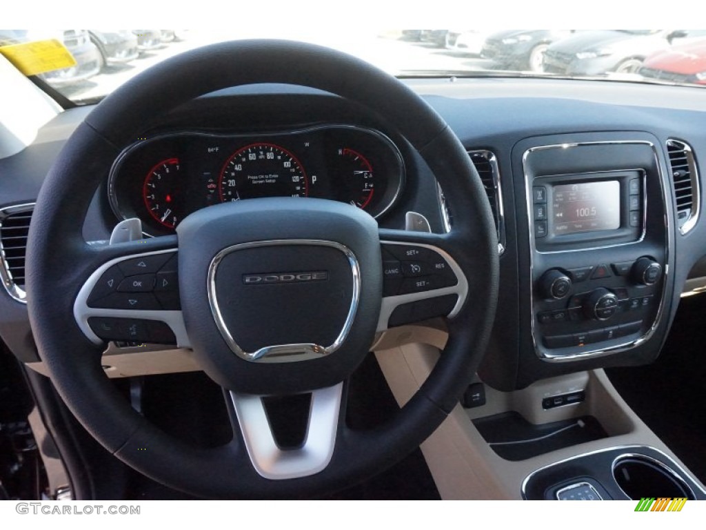 2015 Dodge Durango SXT Black/Light Frost Beige Dashboard Photo #102902551