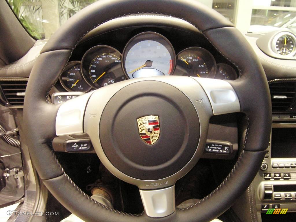 2008 Porsche 911 GT2 Black Steering Wheel Photo #1029076