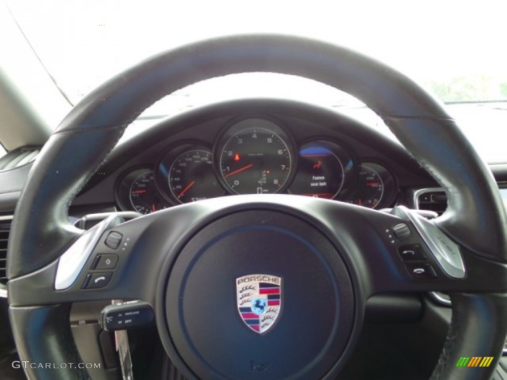 2011 Porsche Panamera V6 Black Steering Wheel Photo #102909307