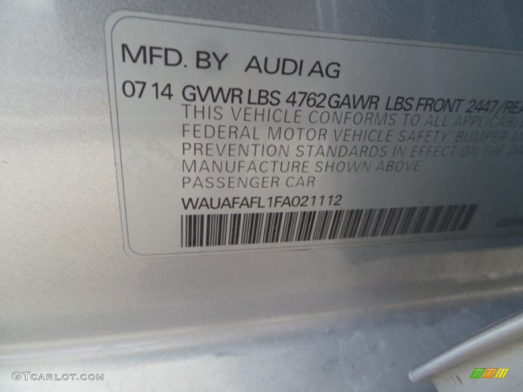 2015 A4 2.0T Premium - Florett Silver Metallic / Black photo #45