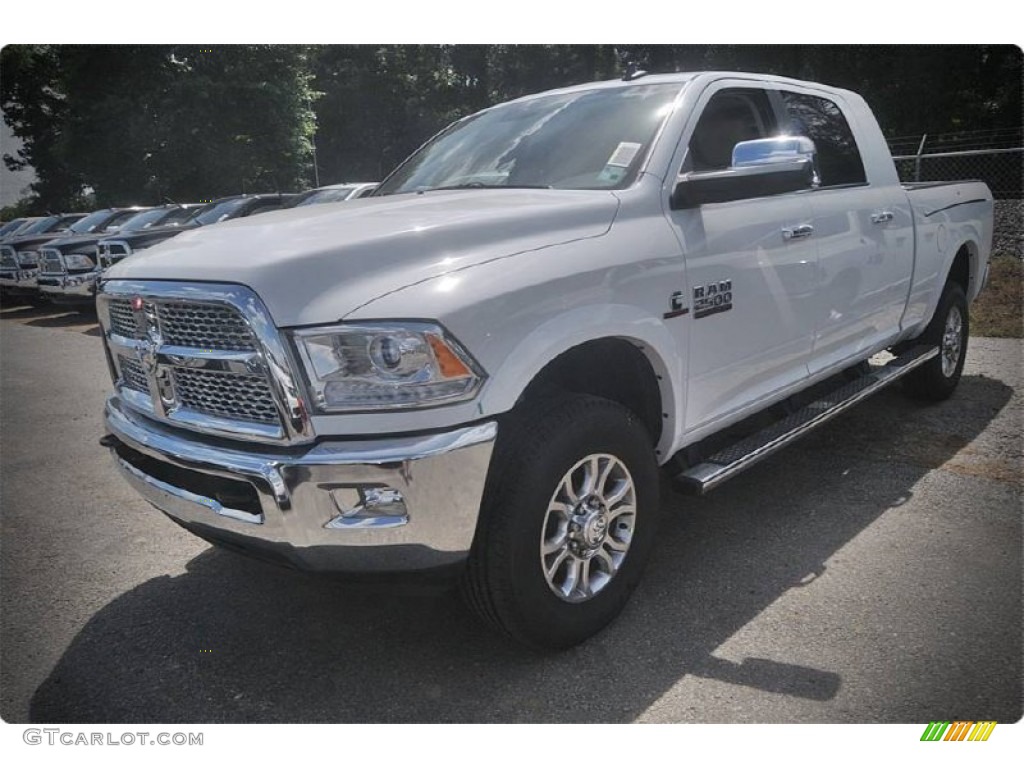 2015 2500 Laramie Mega Cab 4x4 - Bright White / Canyon Brown/Light Frost Beige photo #1