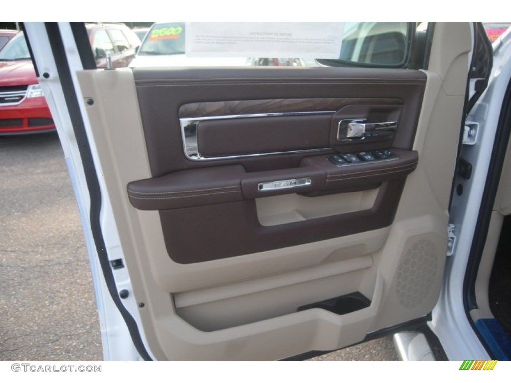 2015 Ram 1500 Laramie Long Horn Crew Cab Canyon Brown/Light Frost Door Panel Photo #102917512