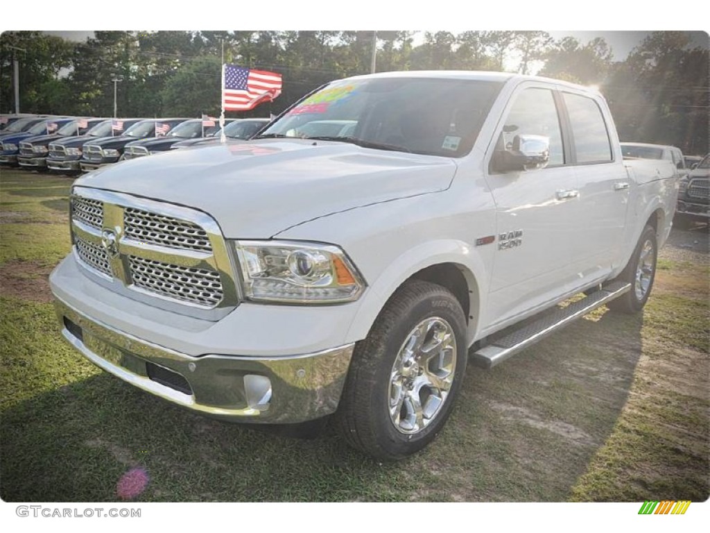 2015 1500 Laramie Crew Cab - Bright White / Black/Diesel Gray photo #1