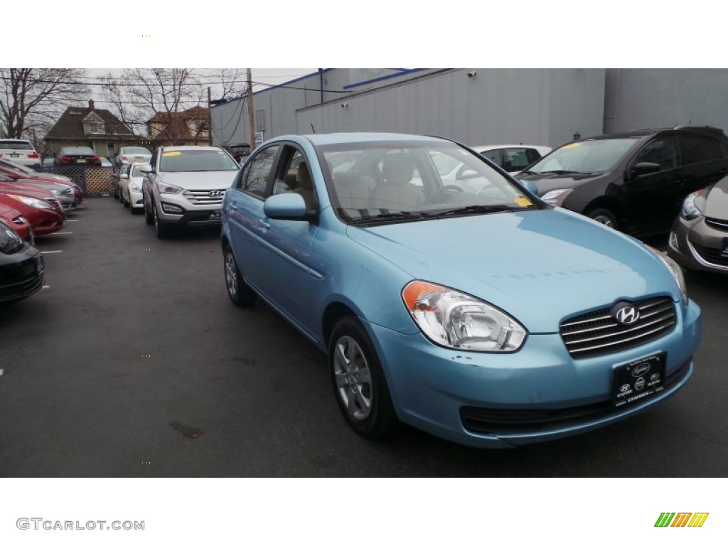 2010 Accent GLS 4 Door - Ice Blue / Beige photo #1