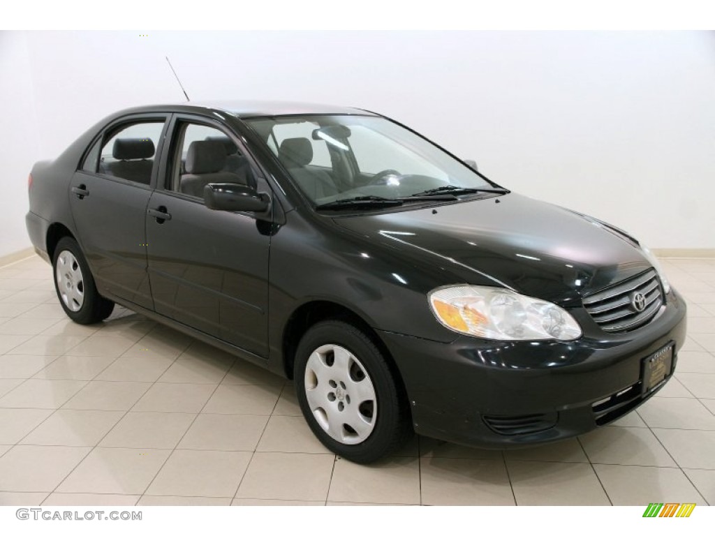 2003 Corolla CE - Black Sand Pearl / Light Gray photo #1