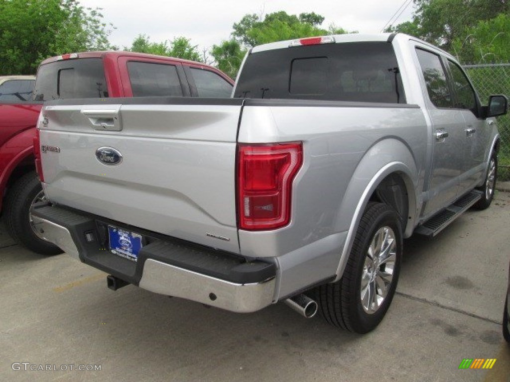 2015 F150 Lariat SuperCrew - Ingot Silver Metallic / Black photo #6