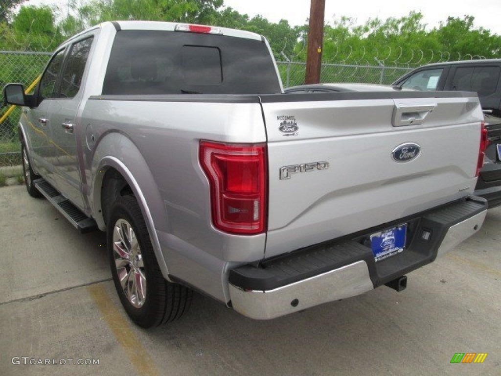 2015 F150 Lariat SuperCrew - Ingot Silver Metallic / Black photo #10