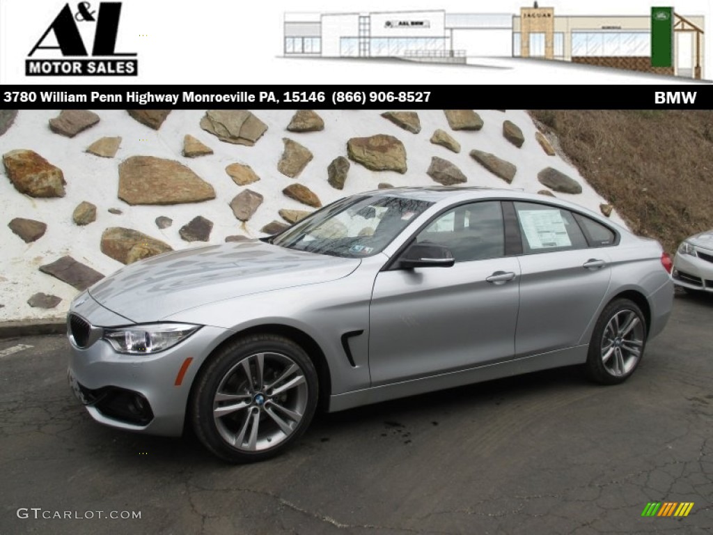 2015 4 Series 428i xDrive Gran Coupe - Glacier Silver Metallic / Black photo #1