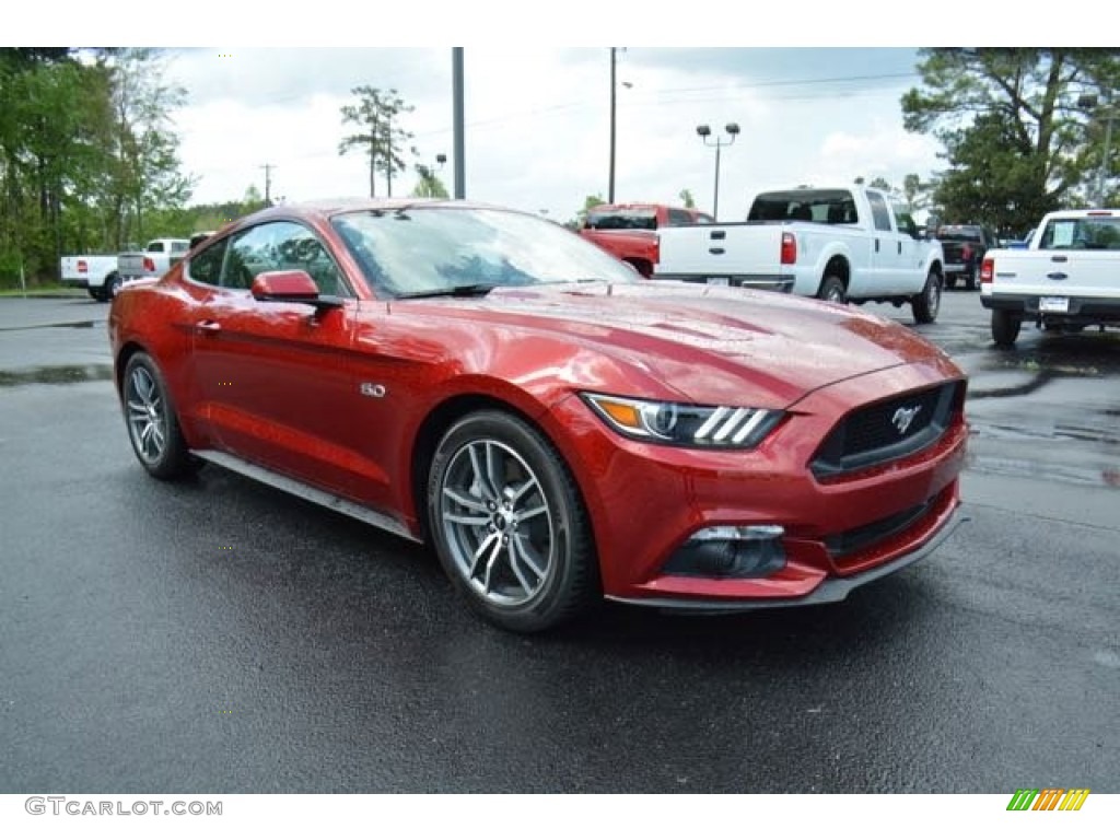 Ruby Red Metallic 2015 Ford Mustang GT Premium Coupe Exterior Photo #102937220