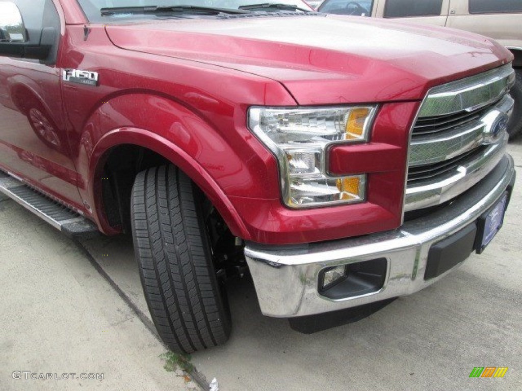 2015 F150 Lariat SuperCrew - Ruby Red Metallic / Black photo #2