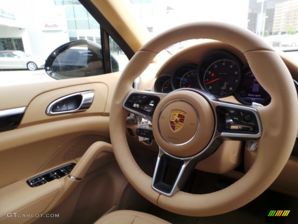 2016 Porsche Cayenne Standard Cayenne Model Luxor Beige Steering Wheel Photo #102940289