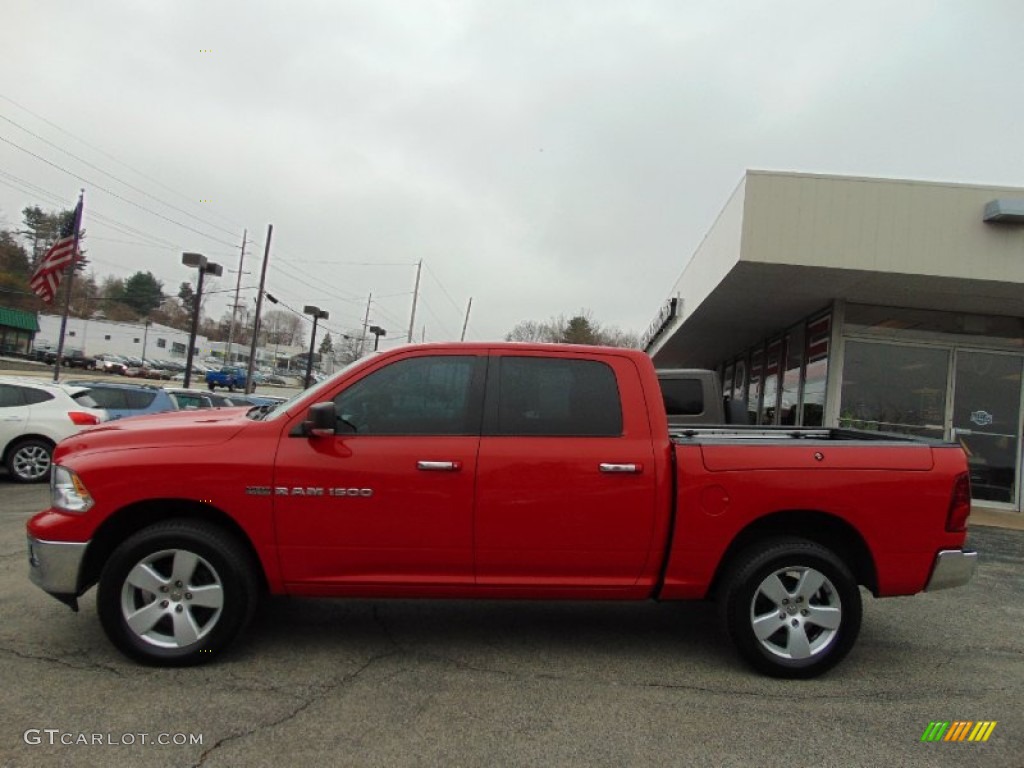 2011 Ram 1500 SLT Crew Cab 4x4 - Flame Red / Dark Slate Gray/Medium Graystone photo #6