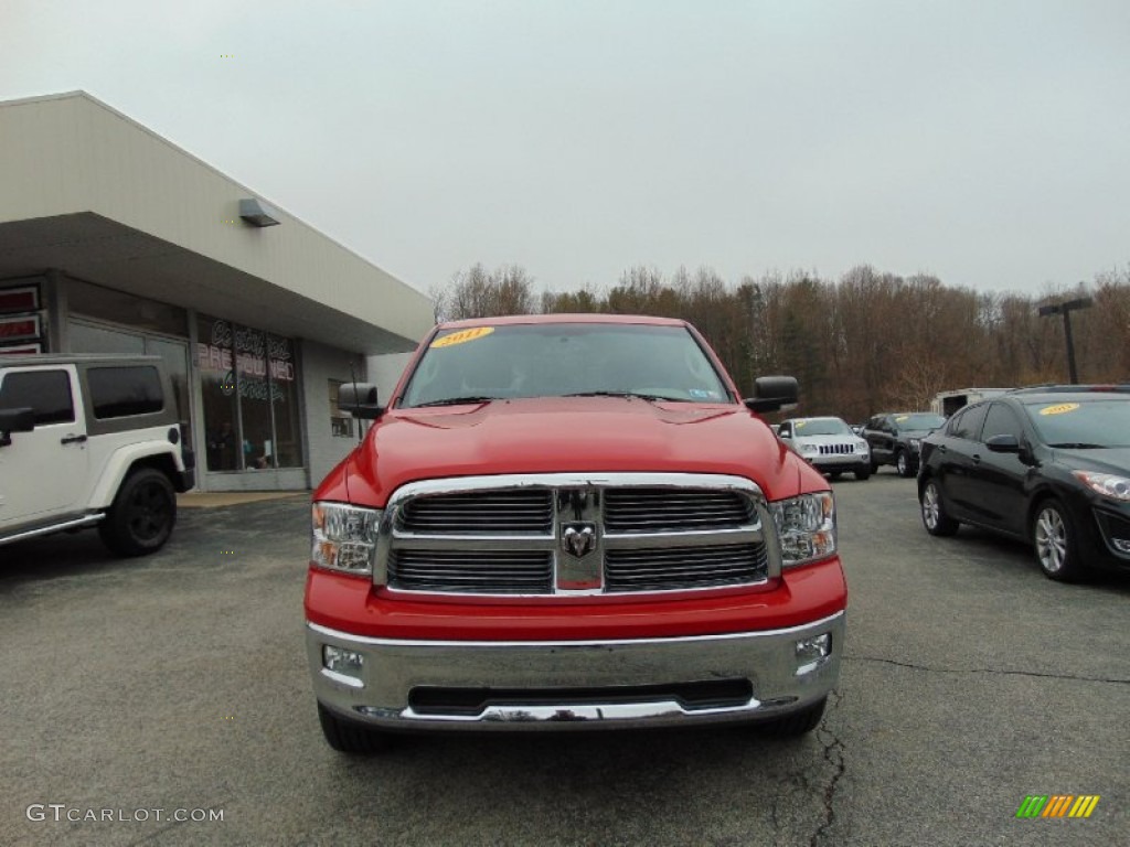 2011 Ram 1500 SLT Crew Cab 4x4 - Flame Red / Dark Slate Gray/Medium Graystone photo #8