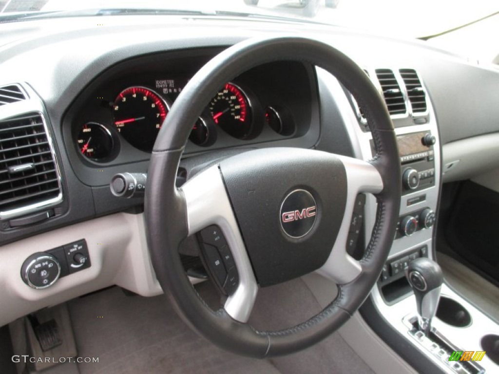2011 GMC Acadia SLE AWD Light Titanium Steering Wheel Photo #102958299