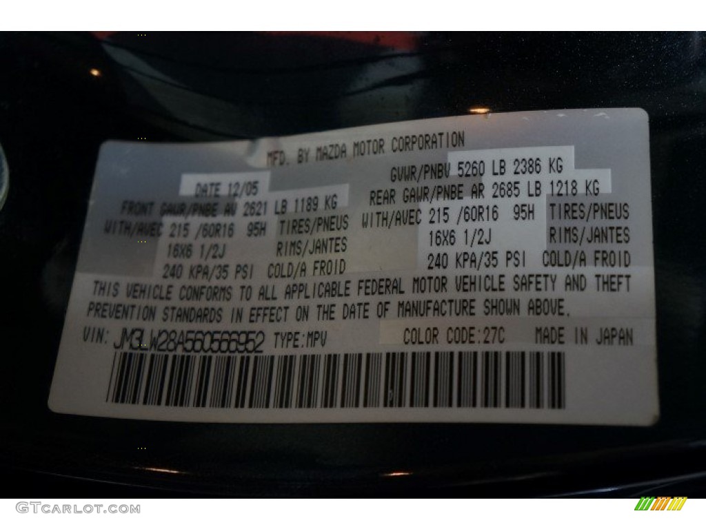 2006 MPV Color Code 27C for Nordic Green Mica Photo #102958635
