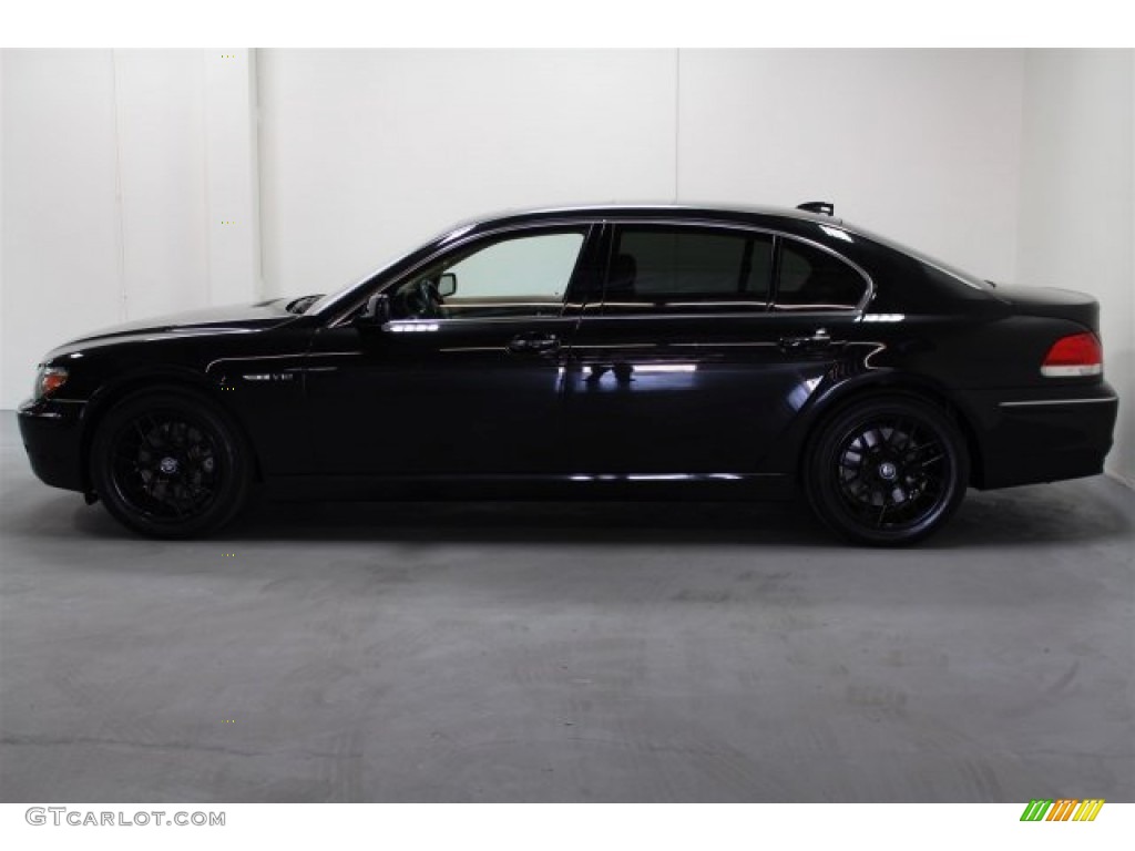 2006 7 Series 760Li Sedan - Black Sapphire Metallic / Black/Natural Brown photo #6