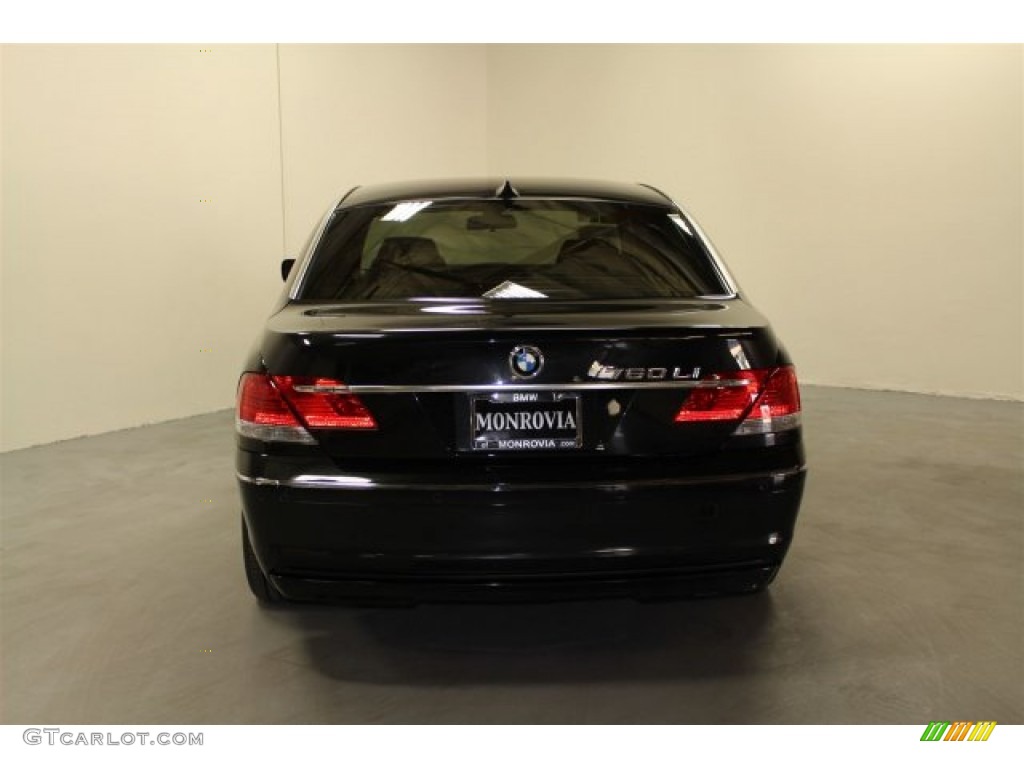 2006 7 Series 760Li Sedan - Black Sapphire Metallic / Black/Natural Brown photo #8