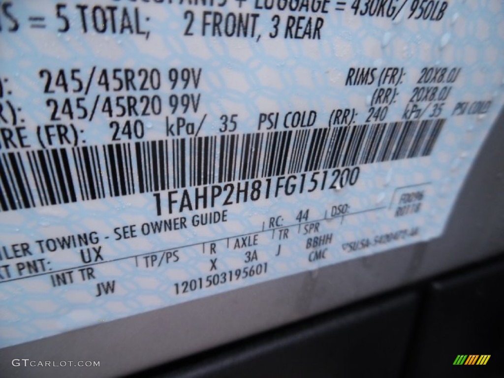 2015 Taurus SEL AWD - Ingot Silver Metallic / Charcoal Black photo #15