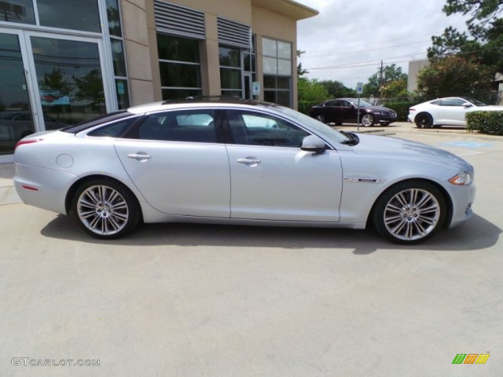 2011 XJ XJL Supercharged - Liquid Silver Metallic / Jet Black/Ivory photo #12