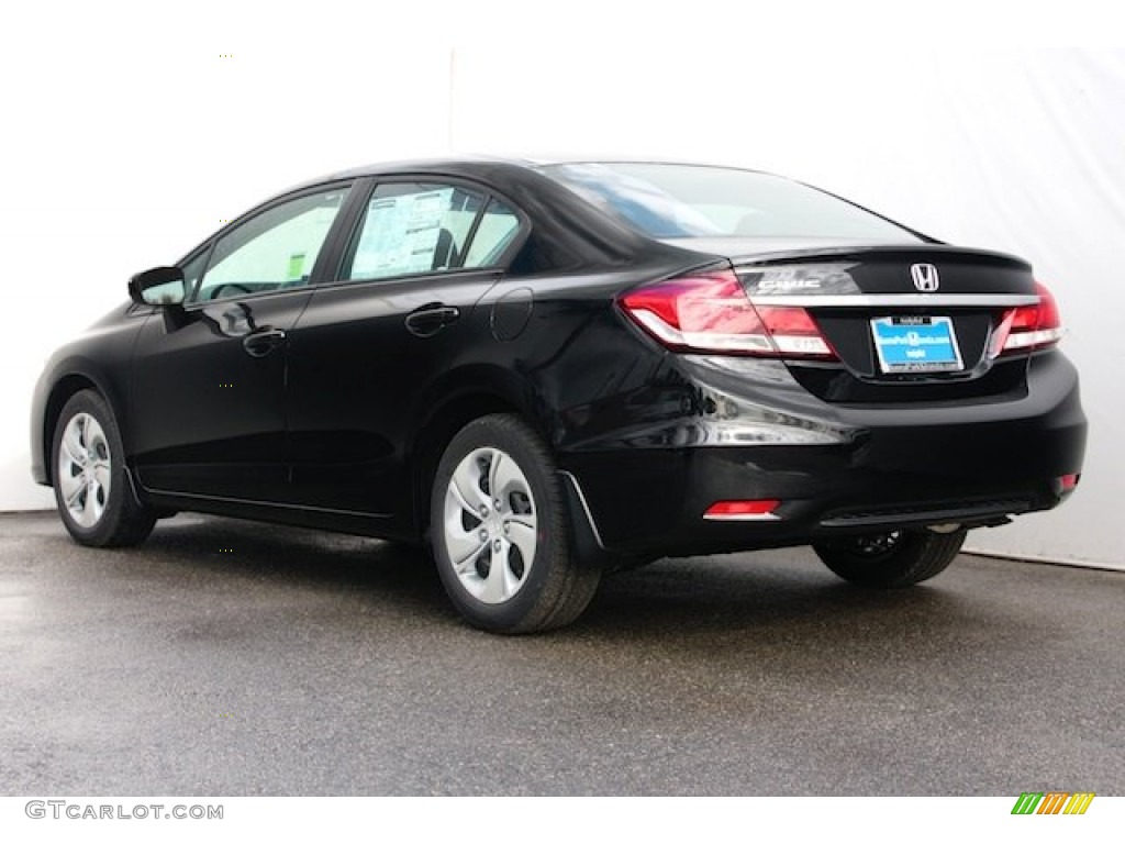 2015 Civic LX Sedan - Crystal Black Pearl / Black photo #2