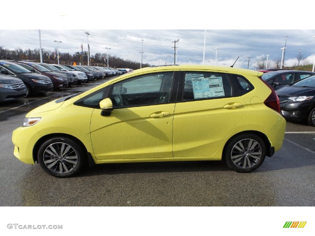 Mystic Yellow Pearl 2015 Honda Fit EX-L Exterior Photo #102973363