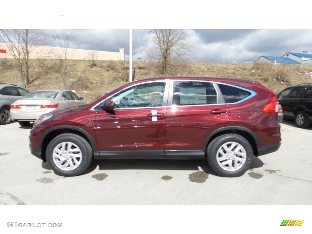2015 CR-V EX AWD - Basque Red Pearl II / Gray photo #3