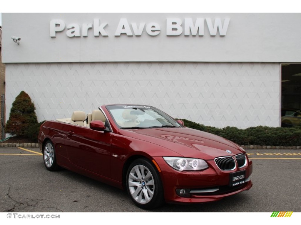 2012 3 Series 328i Convertible - Vermilion Red Metallic / Cream Beige photo #2