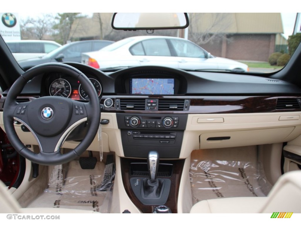 2012 BMW 3 Series 328i Convertible Cream Beige Dashboard Photo #102978295