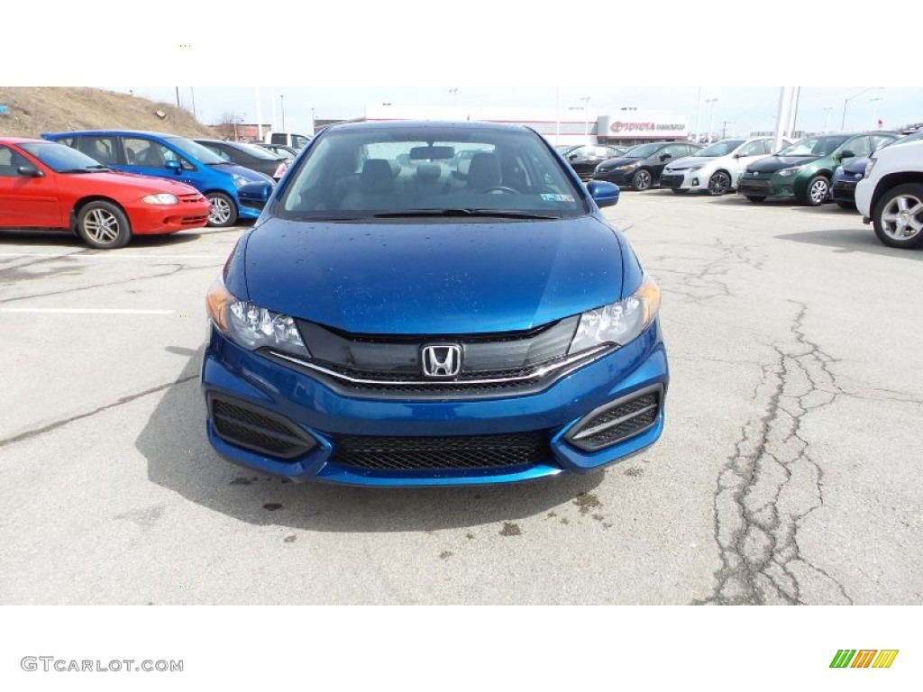 2015 Civic LX Sedan - Dyno Blue Pearl / Gray photo #1